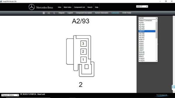 Connectors Mercedes Starfinder Software