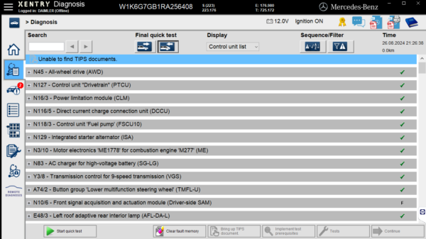 Final quick test Xentry Openshell Mercedes