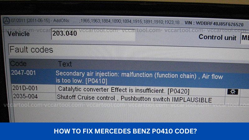 How to Fix Mercedes Benz P0410 Code