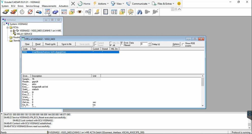 Read DTC Vediamo Software