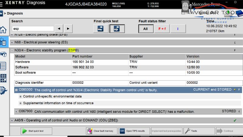 SCN offline ESP (ABS) electronic stability program