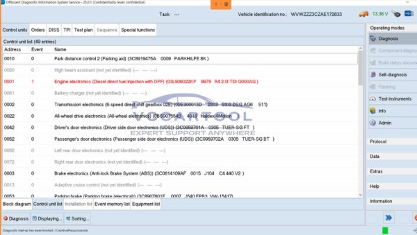 function ODIS SERVICE software version 25 (4)