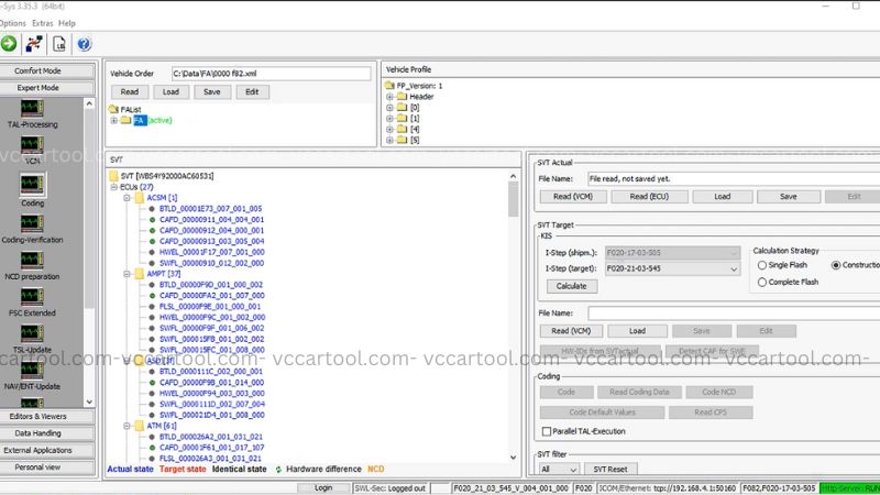 read file FA BMW E-SYS