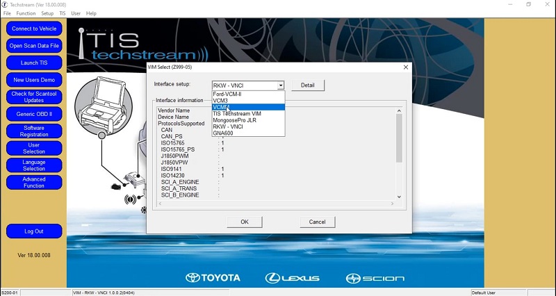 Select VCI Techstream Toyota