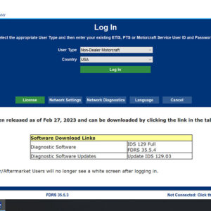 version ford fdrs software