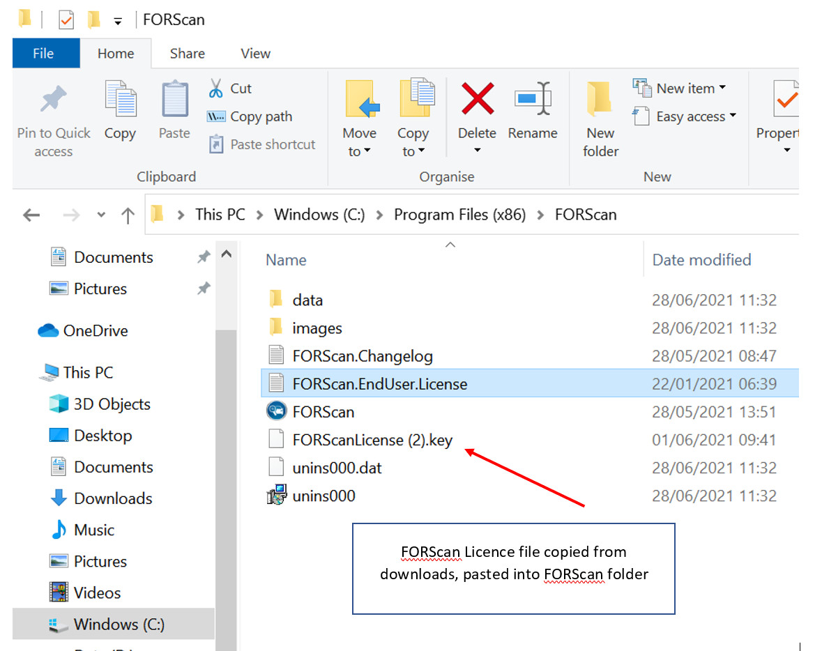 FORScan Installation Folder