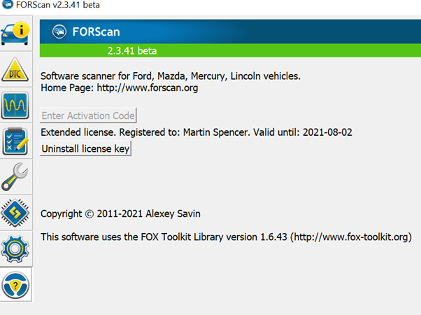FORScan Extended License Activated