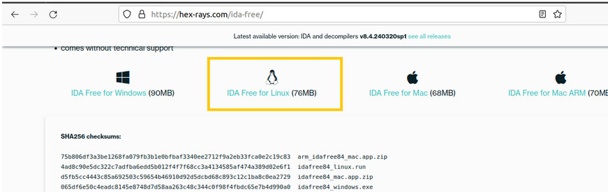 IDA Free Download Page