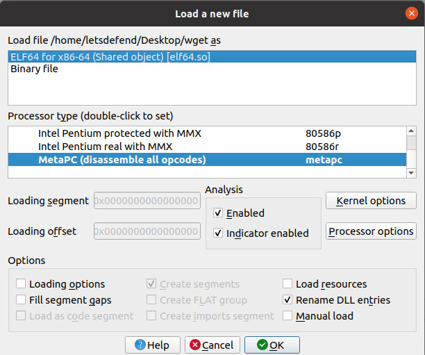 Analyzing wget in IDA