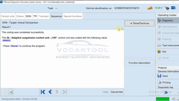 Bentley login OS 23 coding suspension