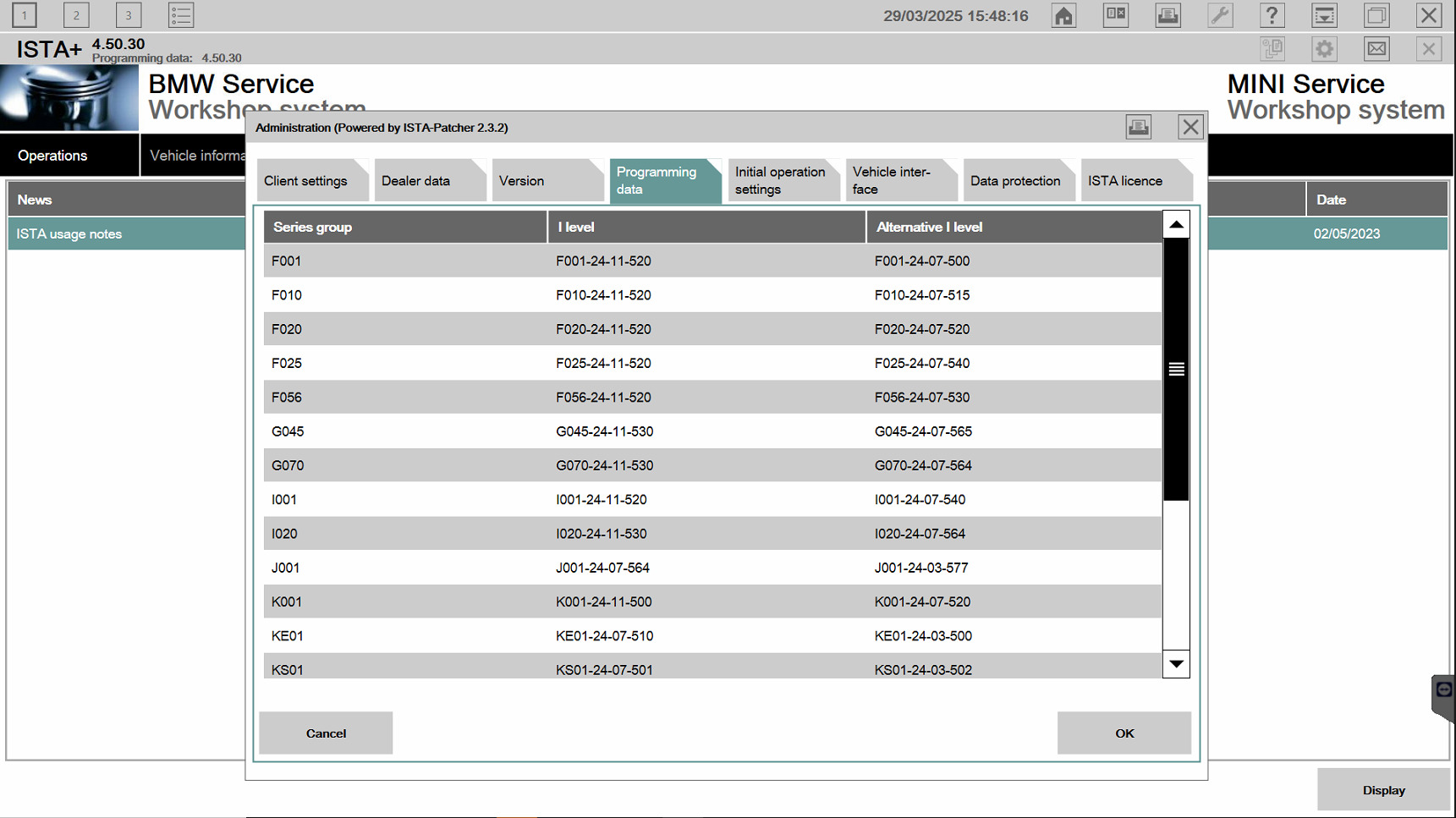 data programming BMW ISTA