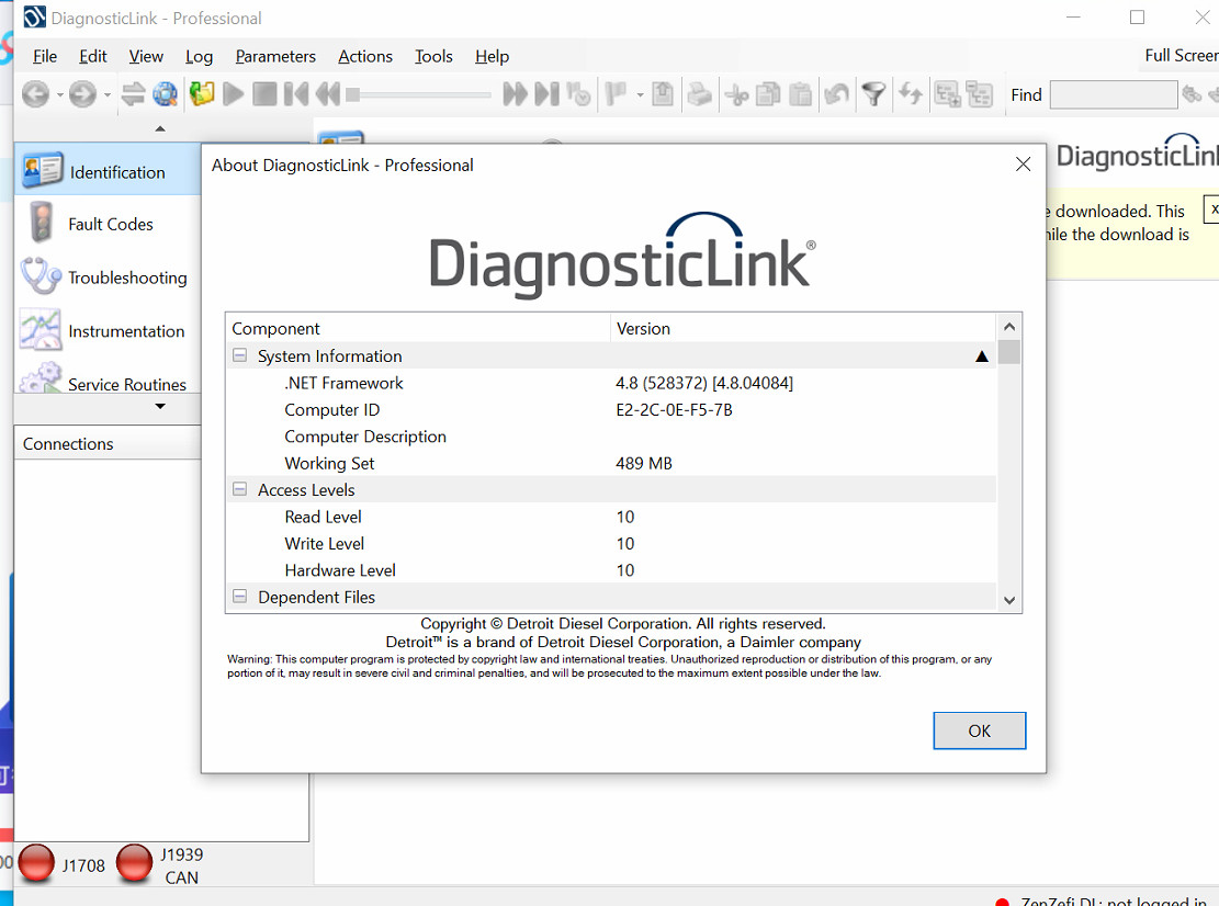 Detroit Diesel Diagnostic Link DDDL Function List