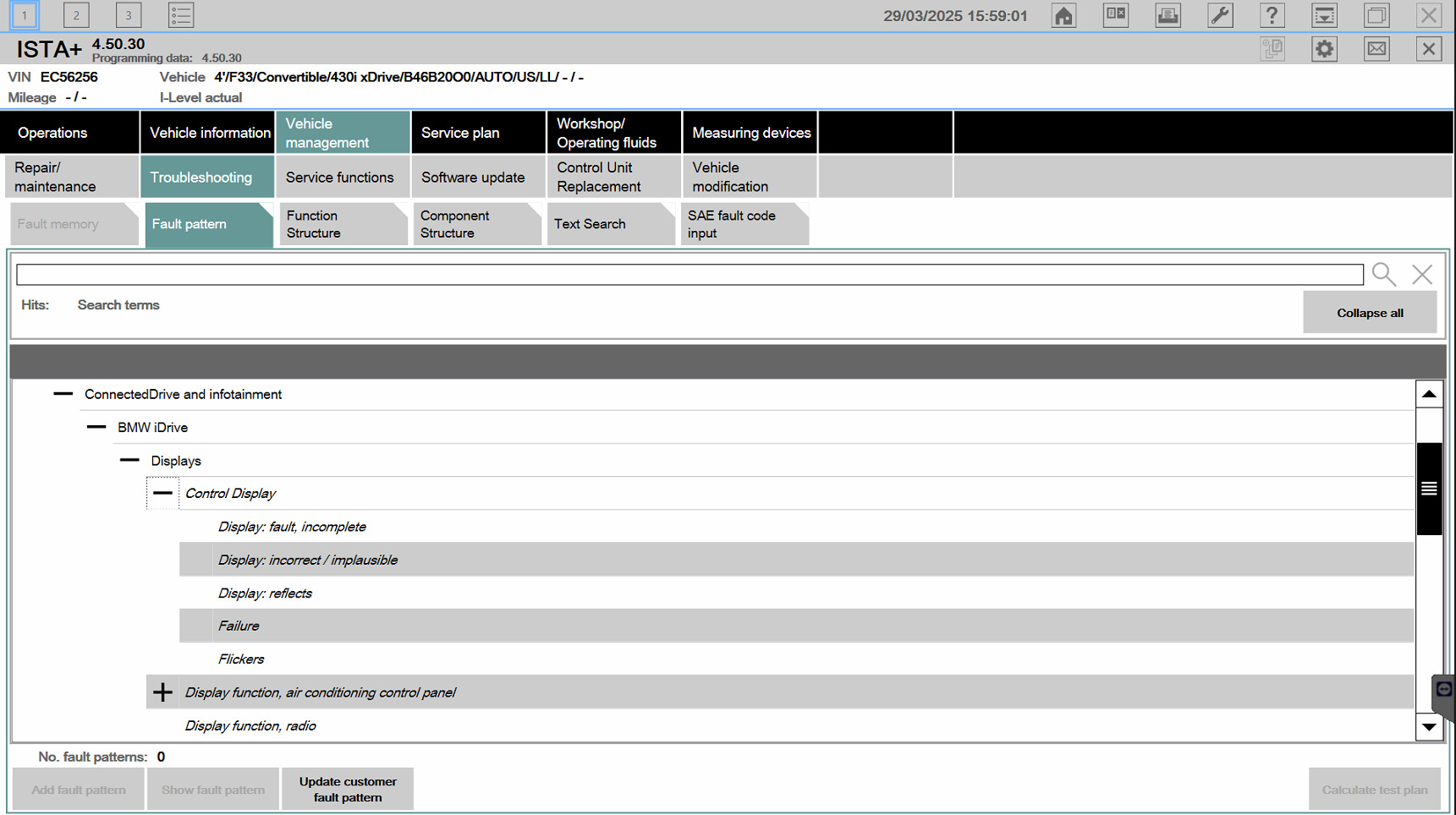 fualt patten BMW ISTA