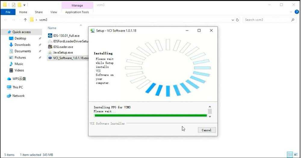 Completing VCI software installation