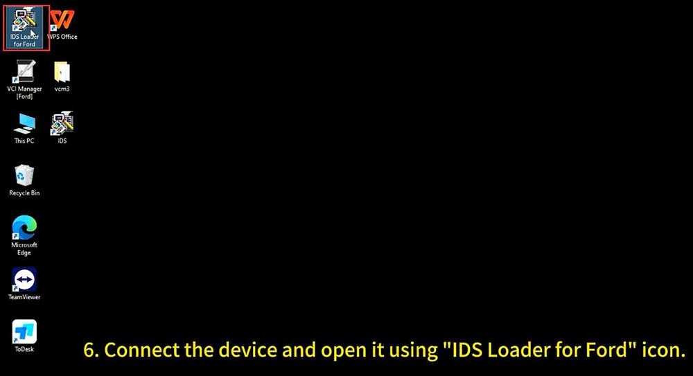 Launching the software via IDS Loader