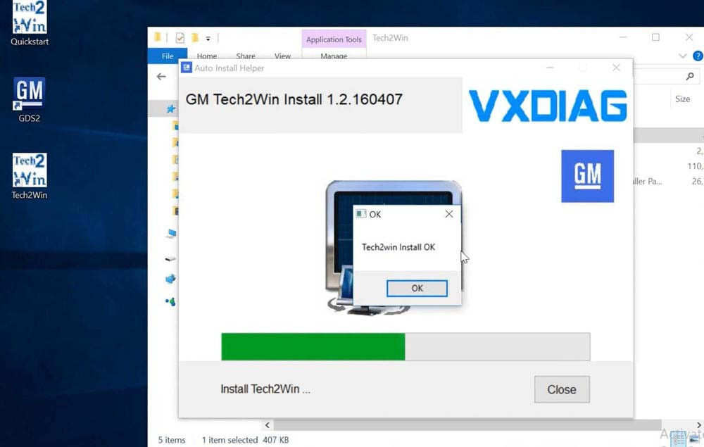 Completing Tech2win installation