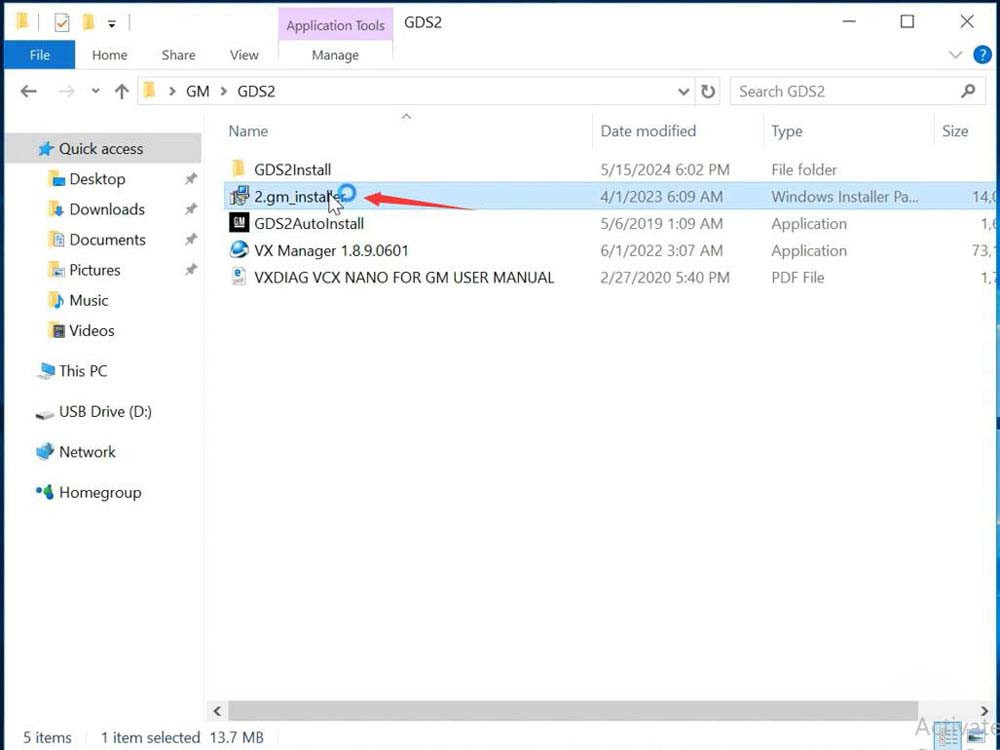 Running 2.gm_installer.exe
