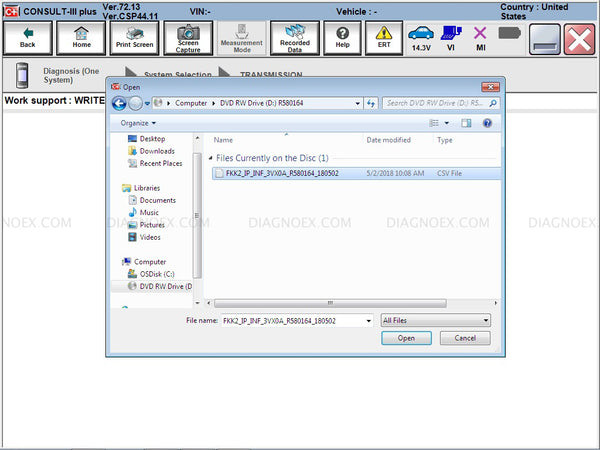 Selecting IP Characteristics Data File