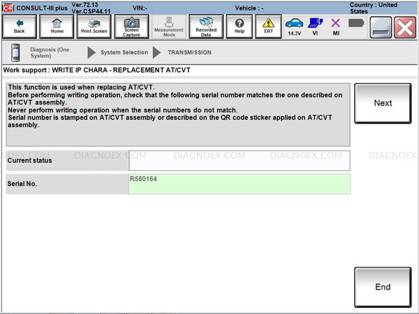 Verify Serial Number on Consult