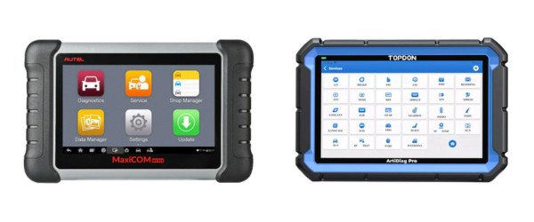 Autel MK808S vs Topdon ArtiDiag Pro comparison showing features and specs