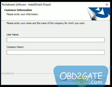 Enter Techstream customer information