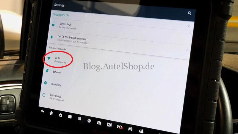 Wi-Fi settings on Autel device