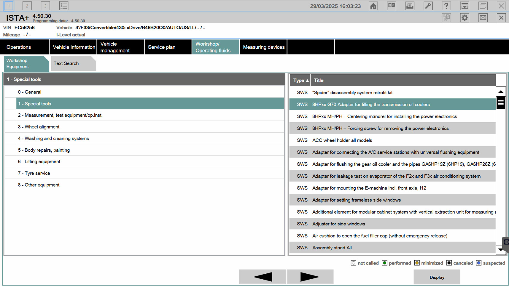 workshop equipment BMW ISTA