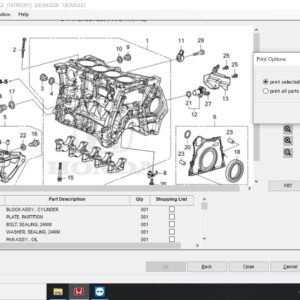 HONDA EPC Software printing function