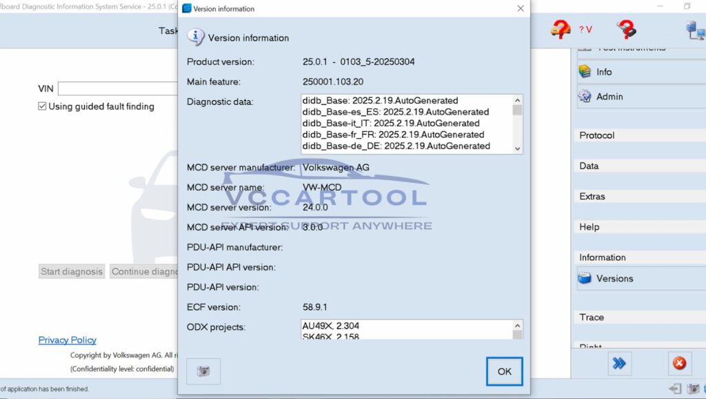 ODIS SERVICE version 25