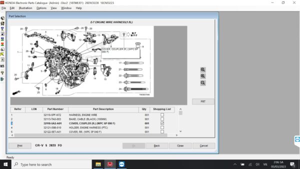 Part number HONDA EPC Software