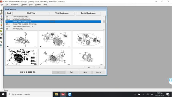 Part number HONDA EPC Software2