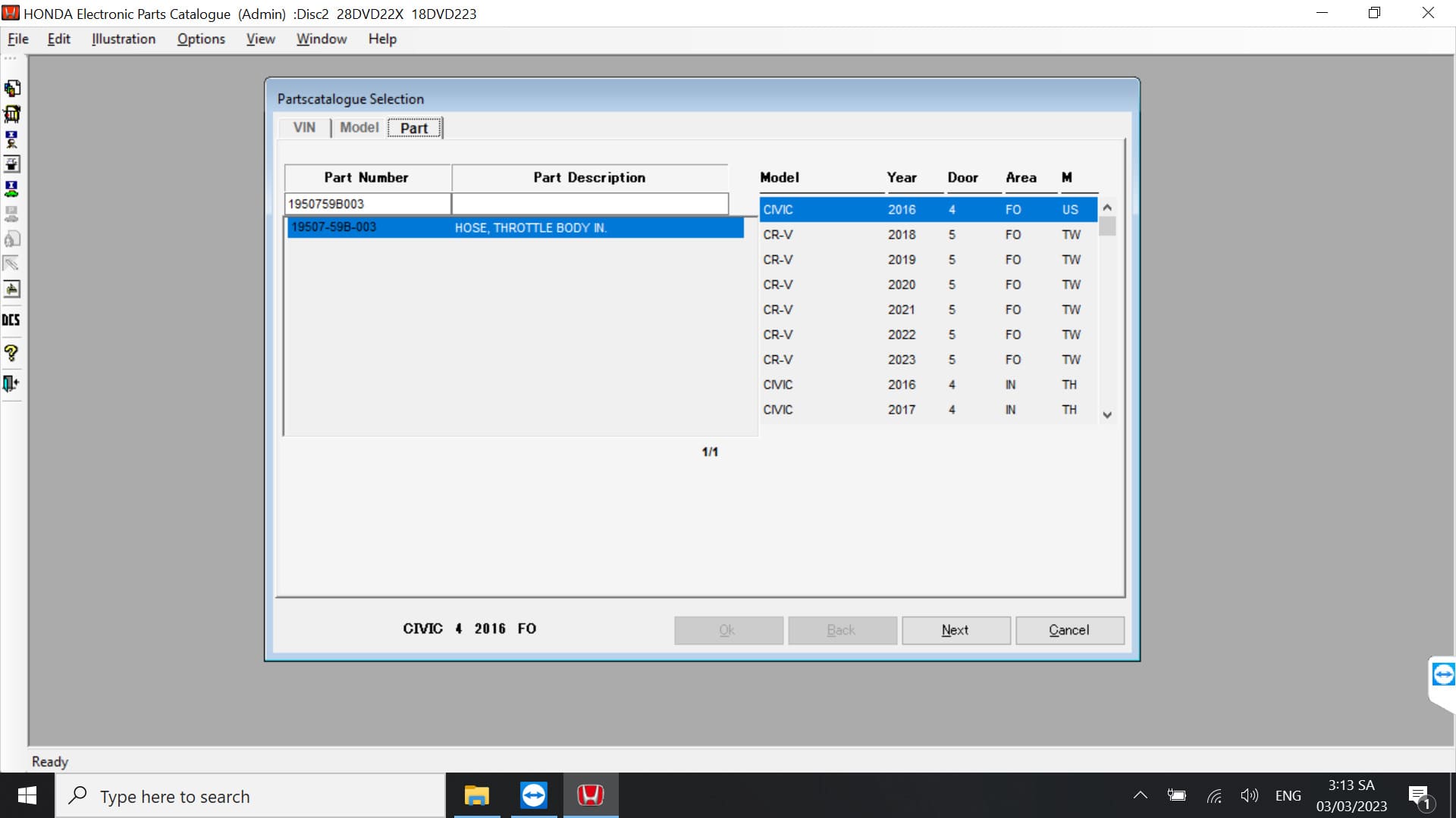 Search by Part number HONDA EPC Software (2)