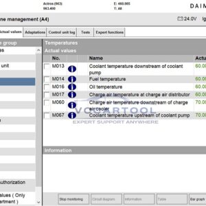 Actual Values XENTRY Daimler Truck