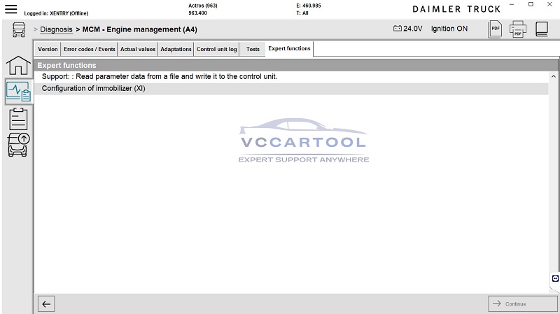 Expert Functions XENTRY Daimler Truck