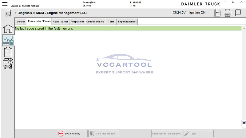 Fault memory XENTRY Daimler Truck
