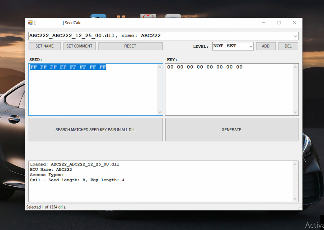 Mercedes Seed-Key Calculator
